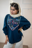 شومیز زنانه الیاف طبیعی گلدوزی مدل حدیث