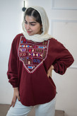 شومیز زنانه الیاف طبیعی گلدوزی مدل حدیث