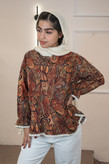 شومیز زنانه الیاف طبیعی طرحدار مدل نازلی