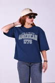 تیشرت زنانه دورس دو نخ طرح American 1776